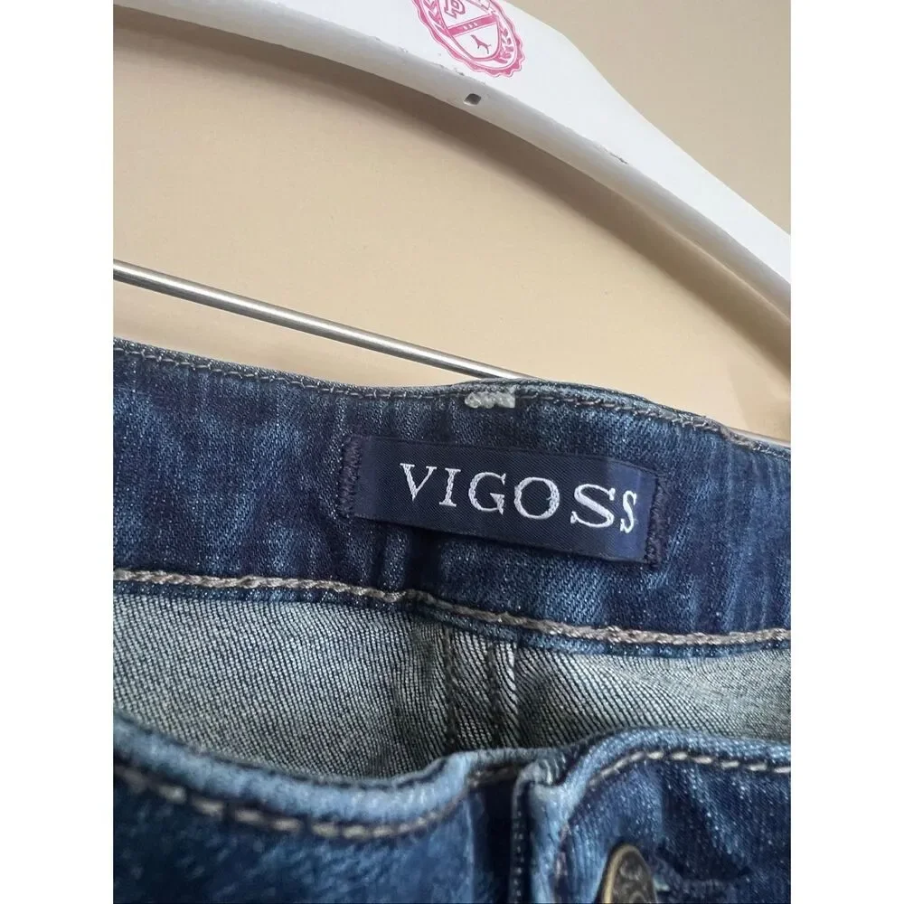 Vigoss Crop Heritage Fit Blue Jeans Woman’s Size 14 Length 25 - Picture 8 of 13